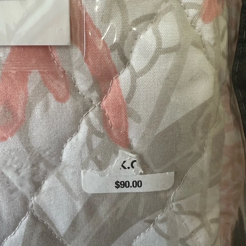Reversible Queen Quilt Set 6-Piece Coral Reef Coral and Gray NWT